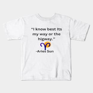 Aries Sun Kids T-Shirt